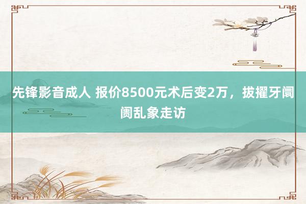 先锋影音成人 报价8500元术后变2万，拔擢牙阛阓乱象走访