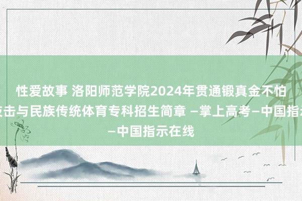 性爱故事 洛阳师范学院2024年贯通锻真金不怕火、技击与民族传统体育专科招生简章 —掌上高考—中国指示在线